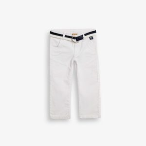Παντελόνι αγόρι λευκό βαμβακερό ελαστικό Funky Kids