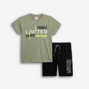 Σετ βαμβακερό χακί-μαύρο Limited Edition Funky-Kids