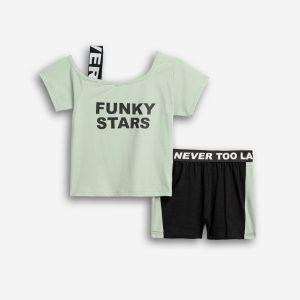 Σετ σορτς φυστικί βαμβακερό Funky-Kids