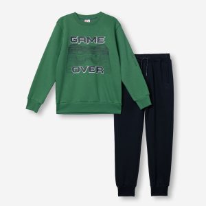 Φόρμα φούτερ Game-Over πράσινη Funky-kids