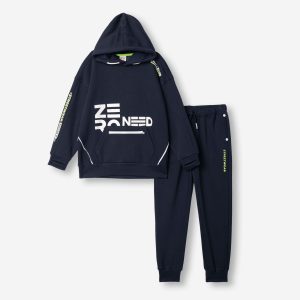 Φόρμα φούτερ κουκούλα street wear- μπλε-Funky-Kids