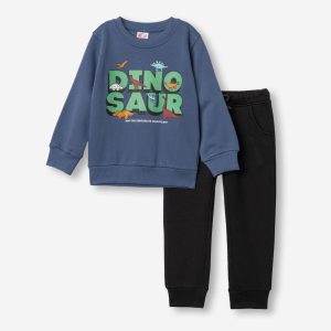 Φόρμα φούτερ dinosaur-μπλε-μαύρο- Funky-Kids