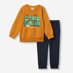 Φόρμα φούτερ dinosaur-κιτρινο-μπλε- Funky-Kids