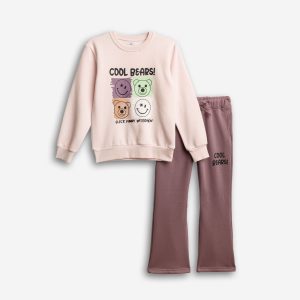 Σετ φόρμα καμπάνα- cool bears-ροζ-σάπιο μήλο- Funky-Kids